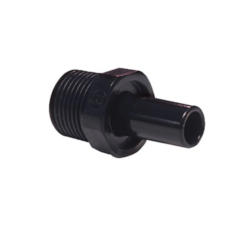 8mm OD x 3/8" BSPT Black Acetal Metric Male Stem Adapter