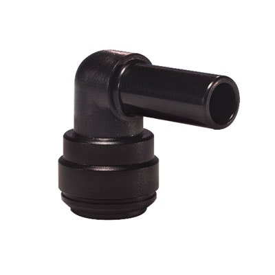 8mm Stem OD x 8mm Tube OD Black Acetal Metric Plug-In Elbow
