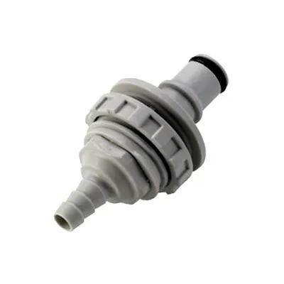 1/4" ID Panel Mount Hose Barb NS4 Series Polypropylene Non-Spill Coupling Insert (Body Sold Separately)