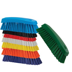 Small Cleaning Brush With Plastic Handle 4 Row Nylon Xstiff 1-3/4 X 1/2