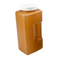 2000mL Amber HDPE Kartell® Square Bottle with 75mm Cap