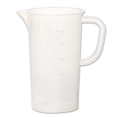 1000mL Tall Form Polypropylene Pitcher with Handle - 10mL Graduations