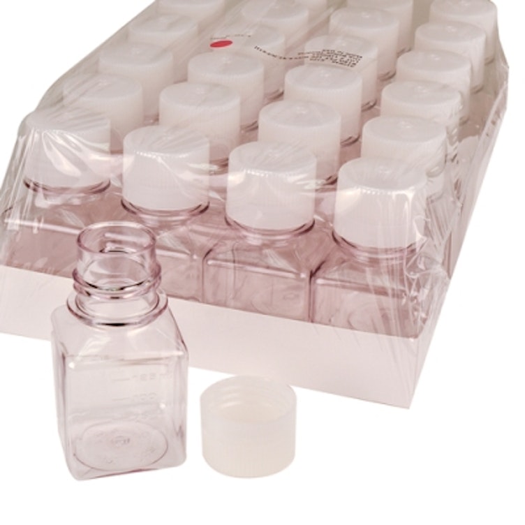 1000mL Nalgene™ Sterile Square PET Bottles with 38/430 Caps - Case of 24
