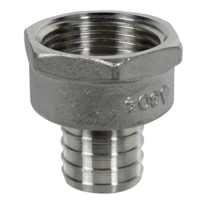 1" PEX x 1" FNPT Stainless Steel Female Adapter