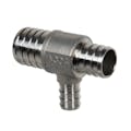 1" x 3/4" x 1/2" PEX Stainless Steel Reducer Tee