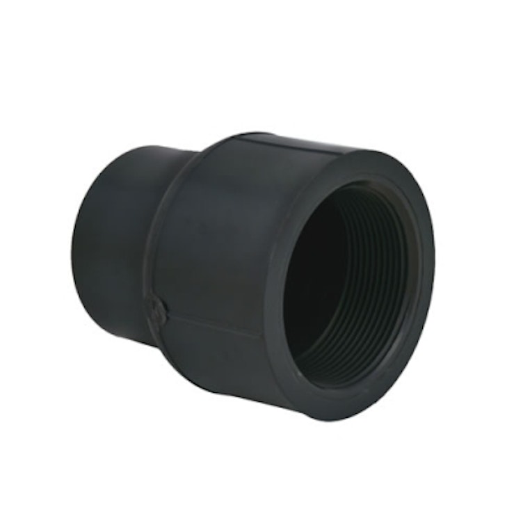 1-1/2" x 3/4" Schedule 80 Gray PVC Threaded Reducing Coupling