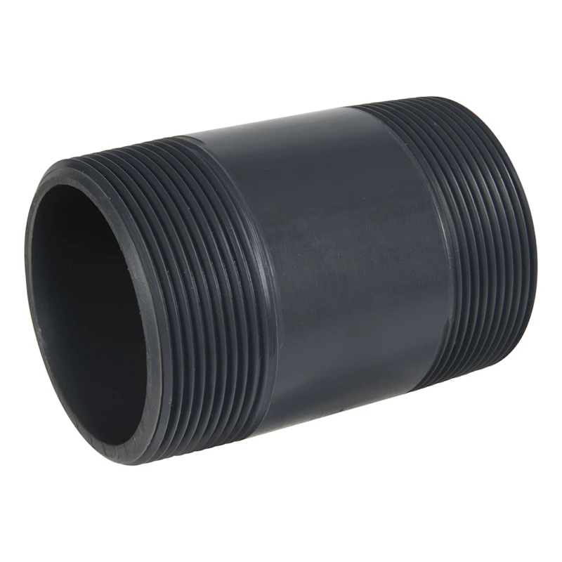 3" MNPT x 3" MNPT Smooth Gray Schedule 80 PVC Pipe Nipple - 5" L