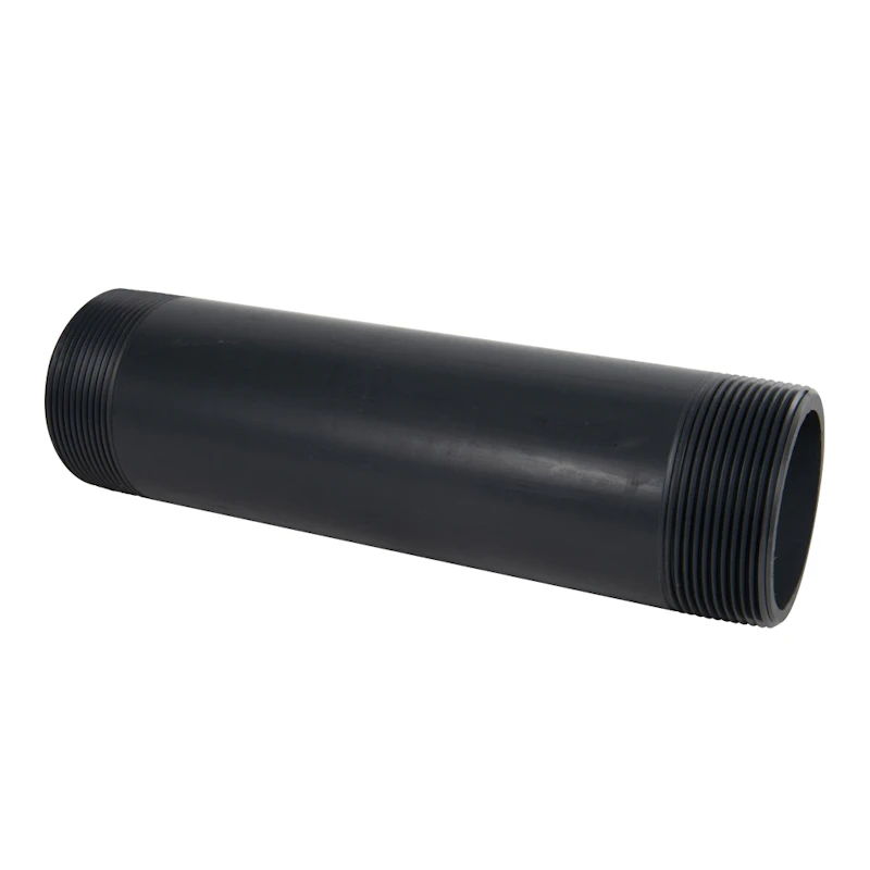 3" MNPT x 3" MNPT Smooth Gray Schedule 80 PVC Pipe Nipple - 12" L