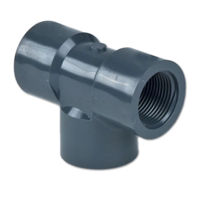 1/4" Schedule 80 Gray PVC Threaded Tee