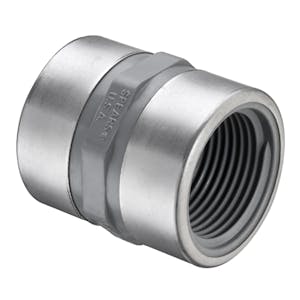 3/4" FNPT CPVC Schedule 80 Special Reinforced Coupling with SS Collars