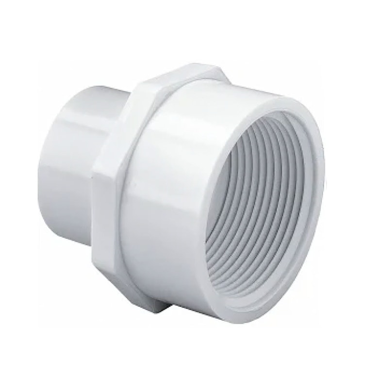 3/4" Socket x 1" FNPT Schedule 40 White PVC Reducing Female Adapter