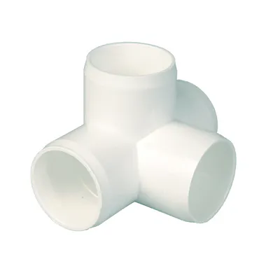 1-1/4" White 4 Way Tee