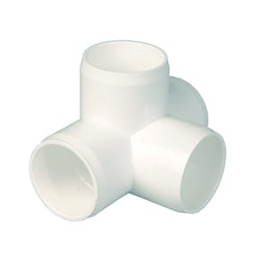 3/4" CTS (Copper Tube Size) White 4 Way Tee