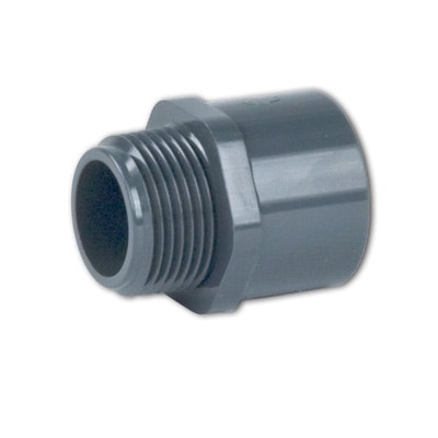 1-1/4" Schedule 80 Gray PVC MIPT x Socket Male Adapter