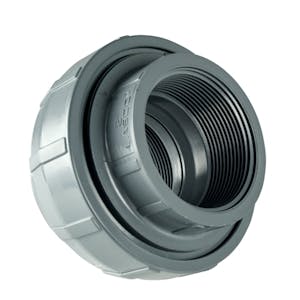 1/4" FPT Light Gray Schedule 80 CPVC Threaded Union with FPM Seals