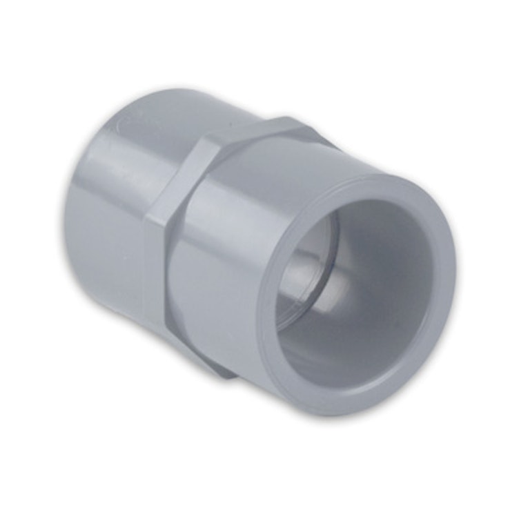 1/4" Light Gray Schedule 80 CPVC Socket Straight Coupling Fittings