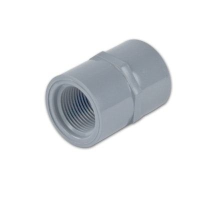 3/8" Light Gray Schedule 80 CPVC Threaded Straight Coupling Fitting