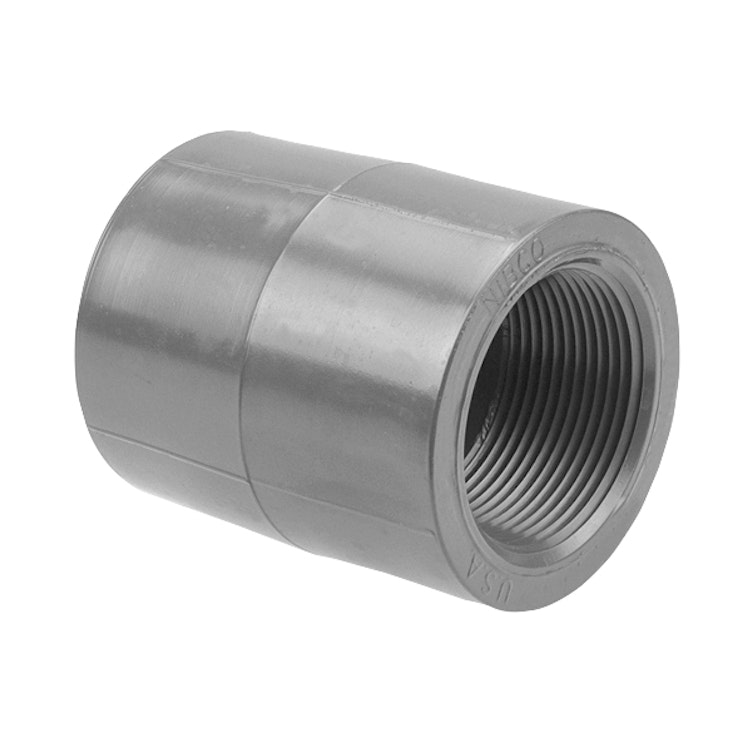 1-1/4" x 3/4" Schedule 80 CPVC Threaded Coupling