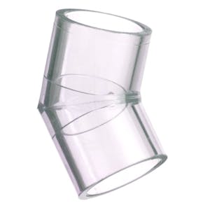 3/8" Clear Schedule 40 PVC 45° Elbow