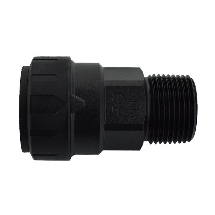 3/4" CTS x 1" NPT Black UV Polysulfone Male Connector