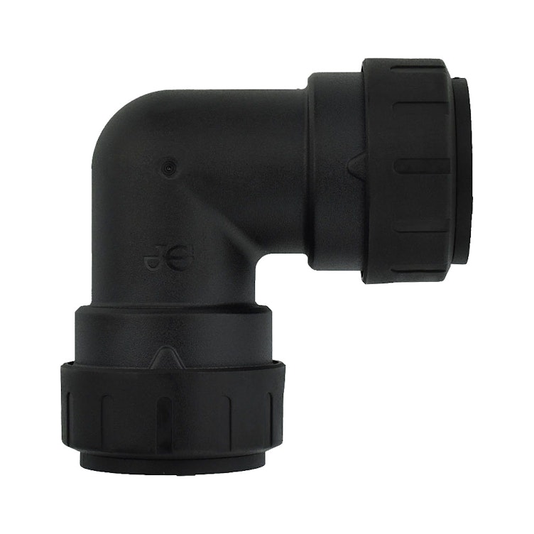 1" CTS Black UV Polysulfone Union Elbow