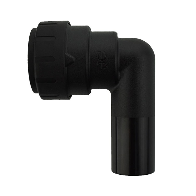 3/4" Stem x 3/4" CTS Black UV Polysulfone Plug-In Elbow