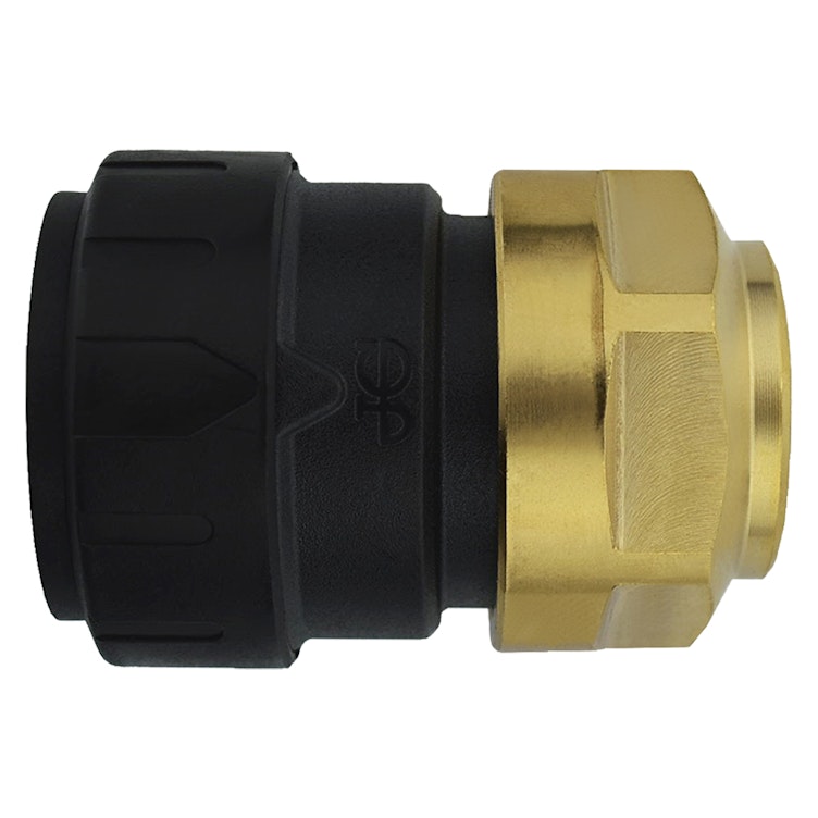 3/4" CTS Polysulfone x 3/4" NPS Brass Black UV Female Connector
