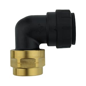 3/4" CTS Polysulfone x 3/4" NPS Brass Black UV Female Elbow Connector