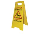 2-Sided Yellow Caution Wet Floor Sign