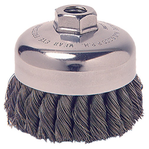 2-3/4" Knot Wire Cup Brush with 5/8"-11 Arbor Hole