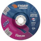 6" Dia. x 1/4" Thickness x 7/8" Arbor Hole Weiler® Tiger® Ceramic Grinding Wheel - Type 27