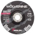 6" Dia. x 1/4" Thickness x 7/8" Arbor Hole Weiler® Wolverine™ Grinding Wheel - Type 27
