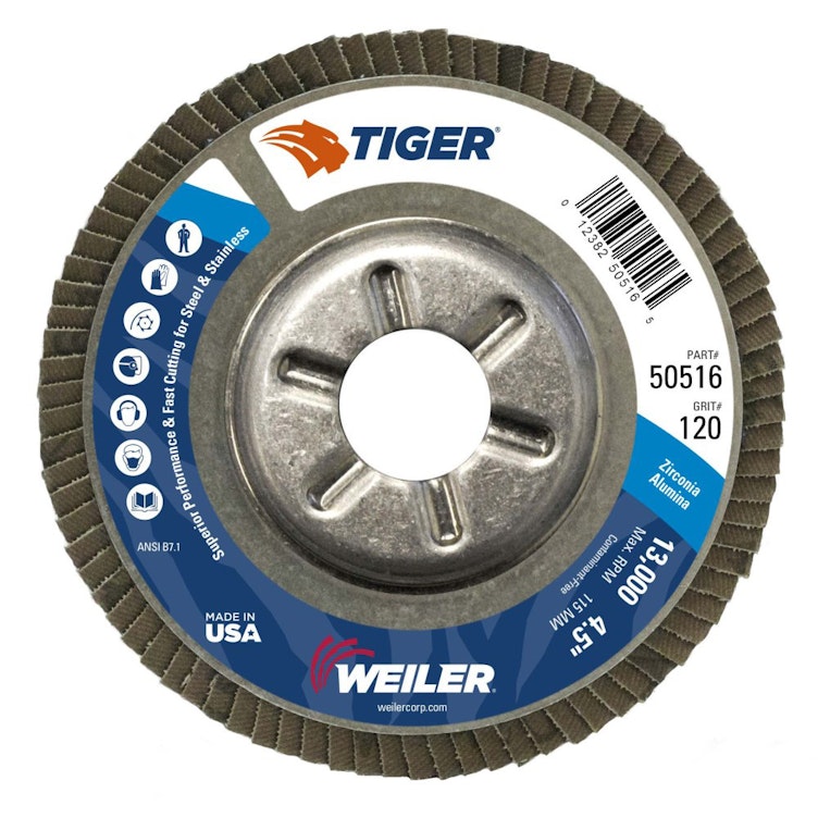 Weiler® Tiger® Fast Grinding Flap Disc