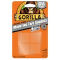 1" W x 1" L Pre-Cut Squares Gorilla Tough Clear Mounting Tape - Pack of 24