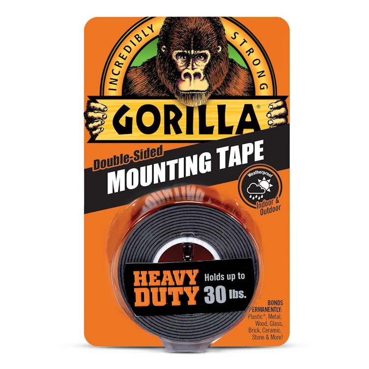 1" W x 60" L Gorilla Tough Heavy Duty Black Mounting Tape