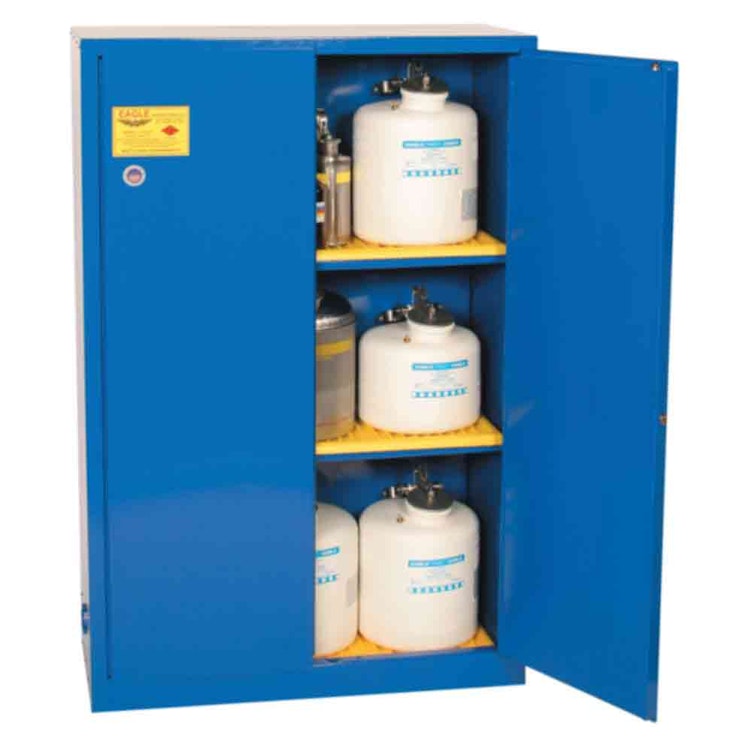 45 Gallon Acid/Corrosive Cabinet with 2 Shelves - 43" W x 18" D x 65" Hgt.