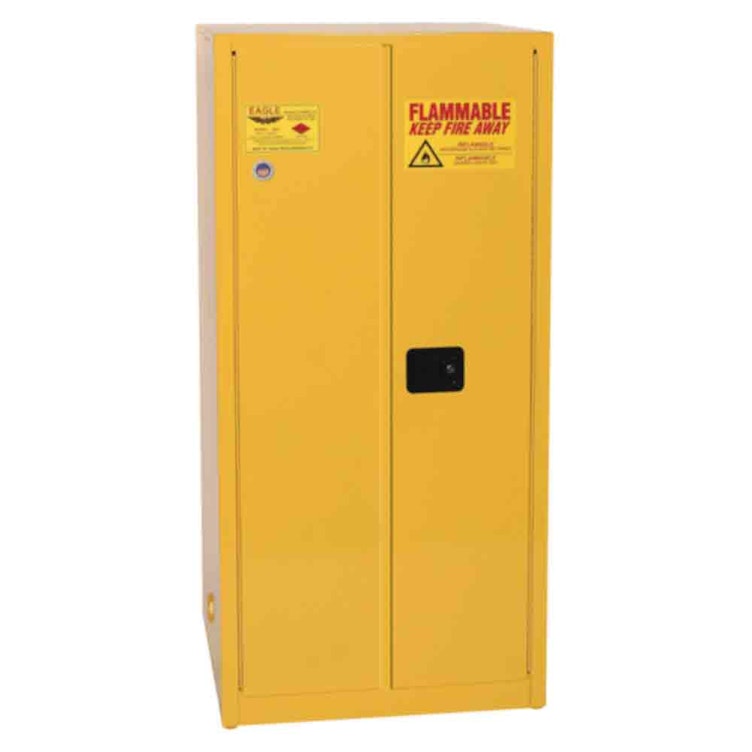 60 Gallon Self Closing 2 Door Safety Cabinet, 2 Shelf - 31-1/4" x 31-1/4" x 65"