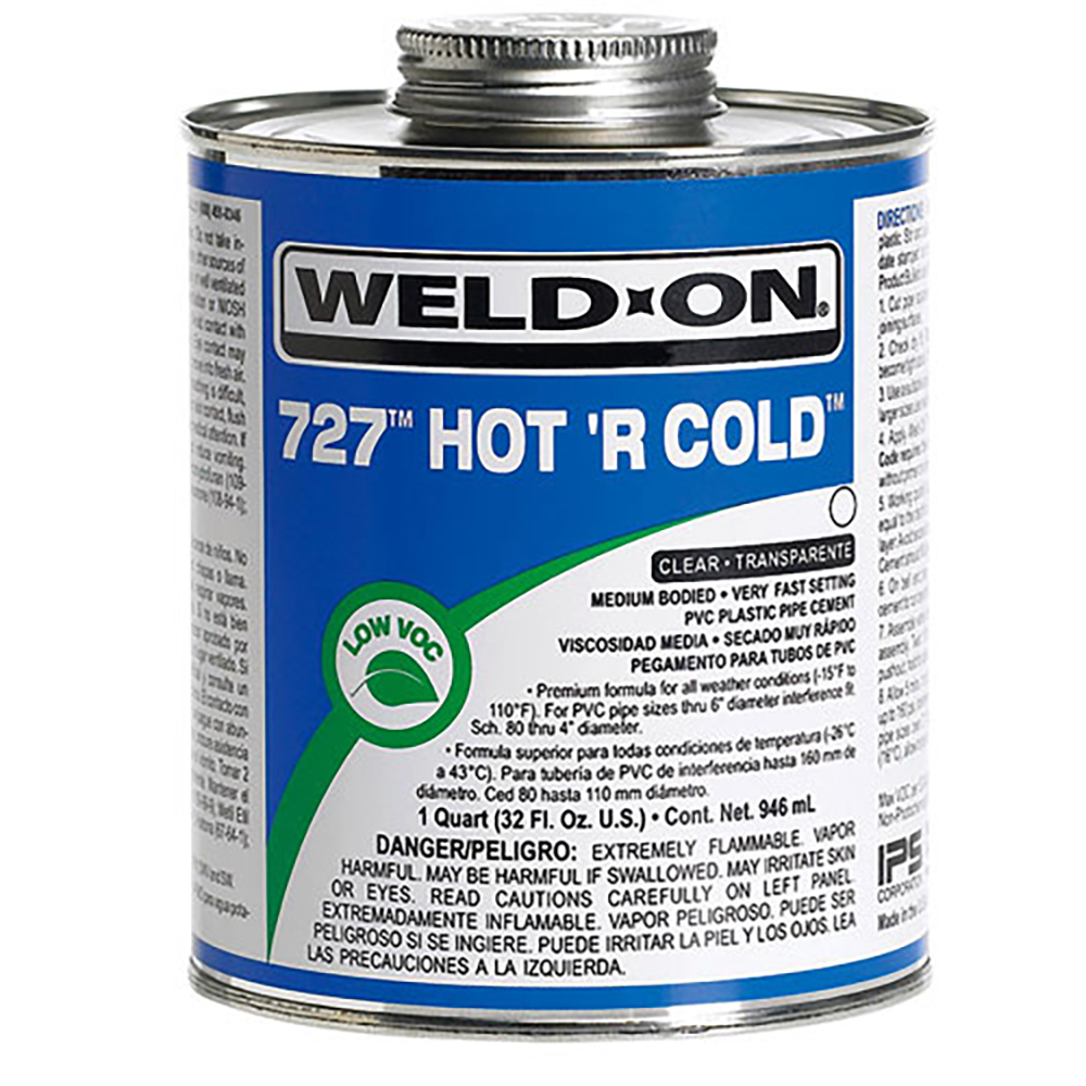 Quart Clear IPS® Weld-On® 727™ Hot 'R Cold™ Cement | U.S. Plastic