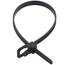 10" - 50 lbs. Black UV RETYZ™ Releasable Standard Cable Ties - Pack of 100