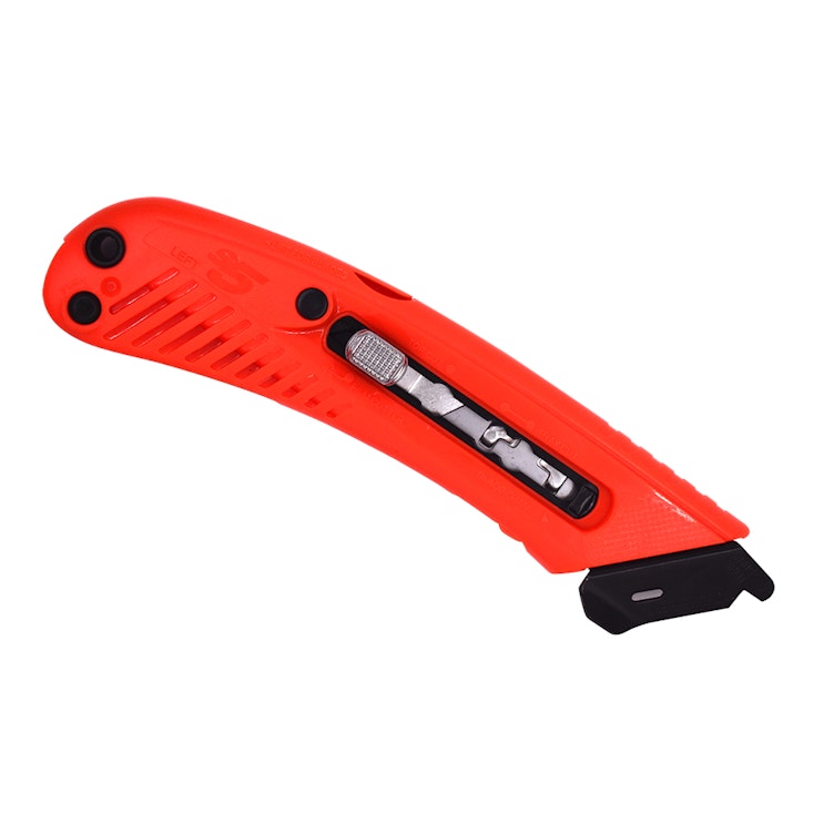 S5™ Left Handed Safety Cutter with 1 Blade & Film Cutter - Red