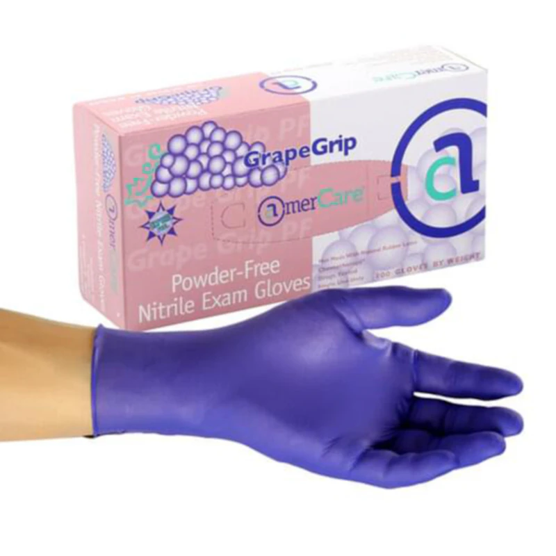 Exam-Grade Grape Grip Nitrile Disposable Gloves