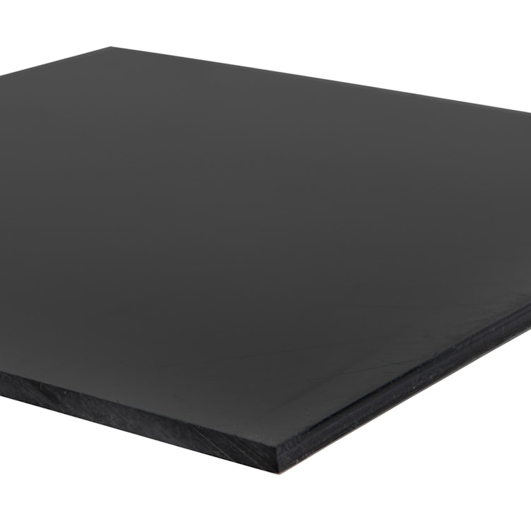 3/4" x 24" x 24" Recycled HDPE Black Sheet