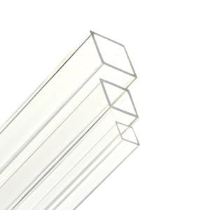 3/4" OD x 5/8" ID Clear Extruded Square Acrylic Tubing