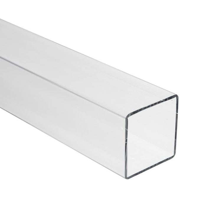 3/4" Clear Square Polycarbonate Tube