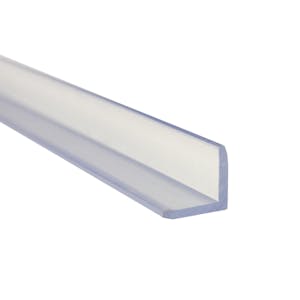 1-1/4" x 1-1/4" x 3/16" Clear PVC Extruded Angle