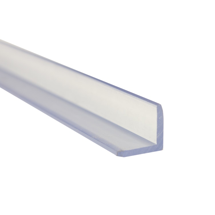2" x 2" x 1/4" Clear PVC Extruded Angle
