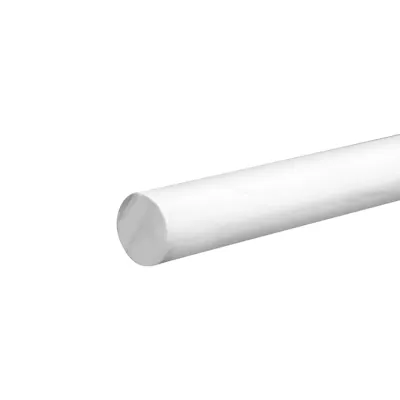1/2" Dia. White PVC Solid Round Rod - 5' Length