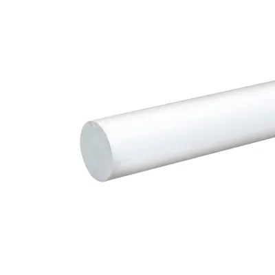 1" Dia. White PVC Solid Round Rod - 5' Length