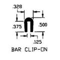 0.125" x 0.375" UHMW Bar Clip-On Extruded Profile