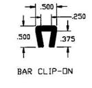 0.250" x 0.375" UHMW Bar Clip-On Extruded Profile